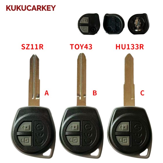 For Suzuki Grand Vitara SWIFT SX4 Alto 2005-2010 Blade:SZ11R/TOY43/HU133R 2 Buttons Replacement Remote Car Key Shell